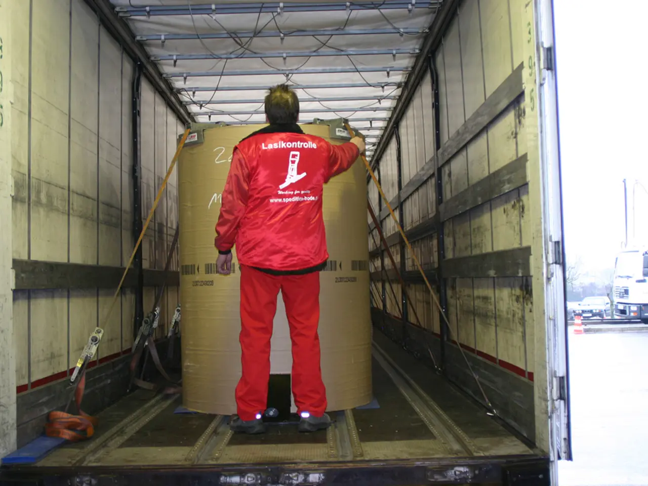 Unsecured loading at Polish-Hungarian border: Three massive silos tumbling off a moving truck's...