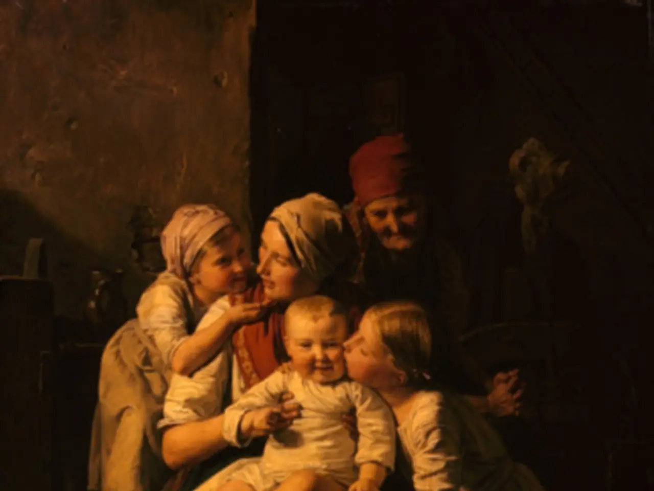 In this image we can see the photography of three women's and two kids.