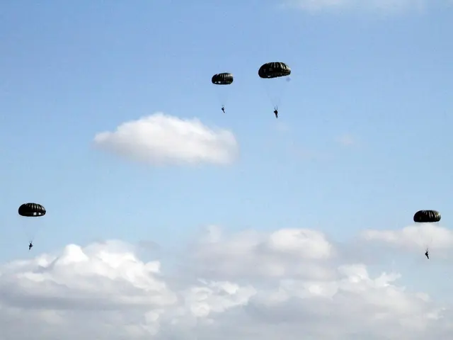 F-35 fighter jets from the United States Air Force conduct their inaugural flight over the...