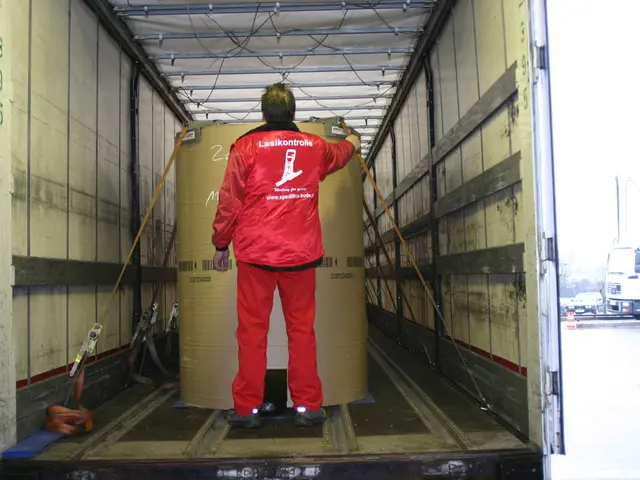 Unsecured loading at Polish-Hungarian border: Three massive silos tumbling off a moving truck's...