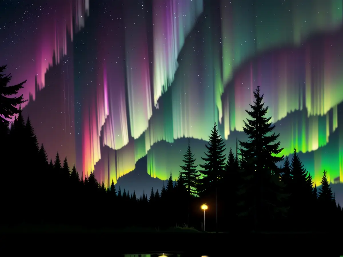 The Spectacular Northern Lights, Also Known as Aurora Borealis, Can Be Seen Over Wide Regions of...