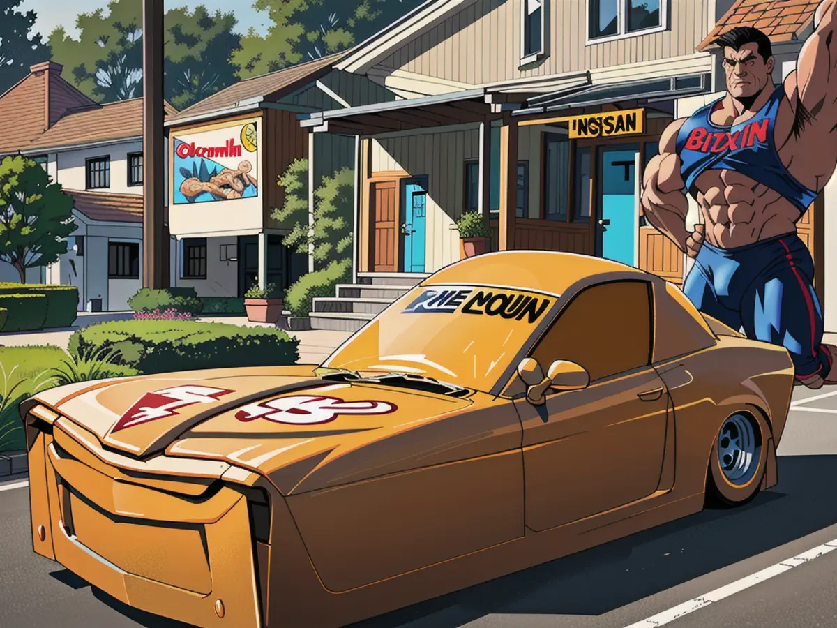 In a laid-back depiction, a mound of Amazon packages has been stacked to form the outline of a car, sitting snugly in a driveway.